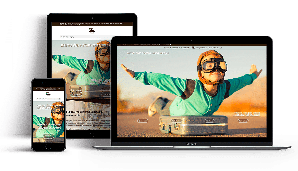 Site Web Institutionnel pour l'agence de voyage terre d'Aka